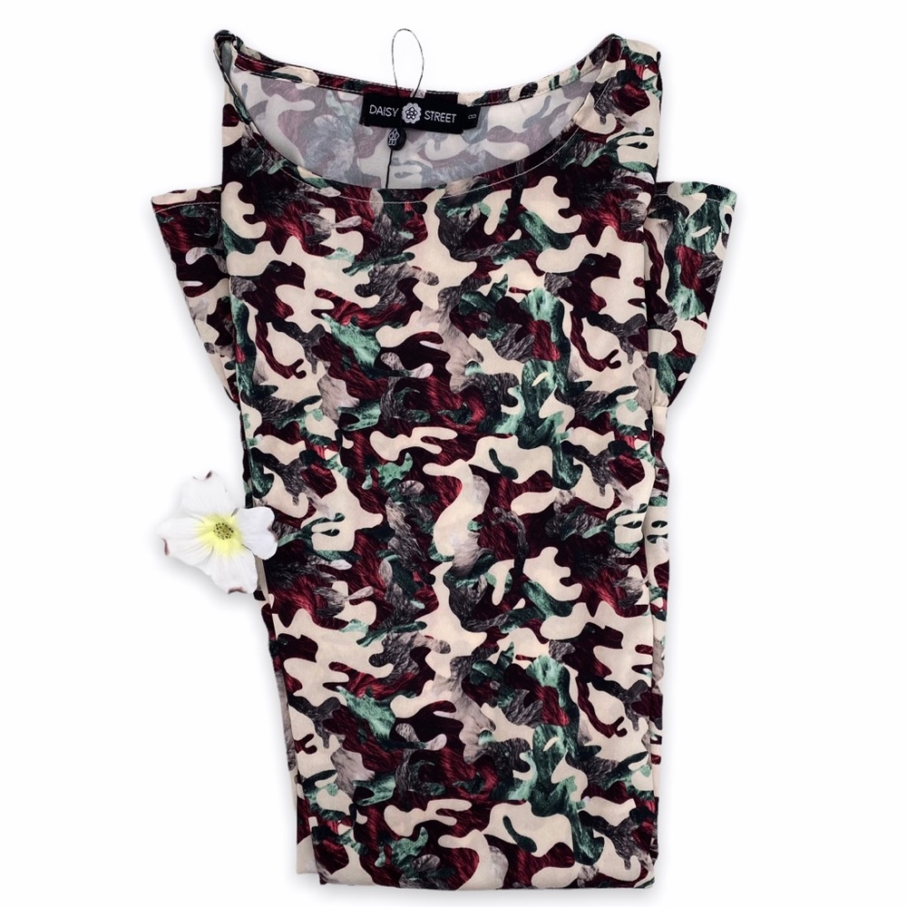 NWOT Daisy Street Abstract Ruffle Hem Sheath Dress, XS - Picture 13 of 14